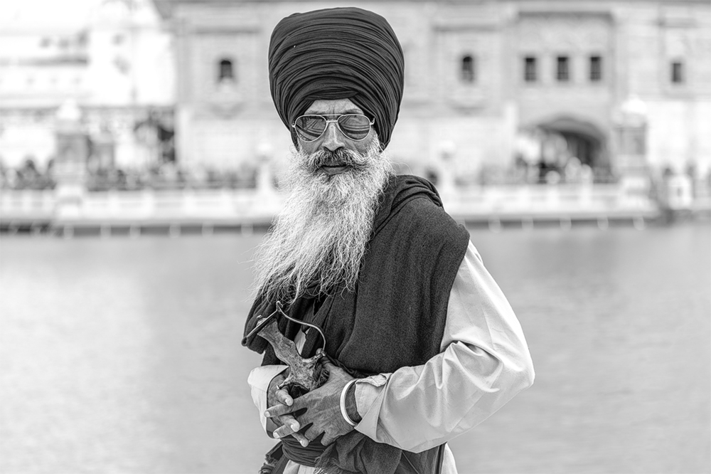 Amritsar,Canon 5d Mark IV,cyfrowo,czarno - białe,Indie,portret uliczny,Sikhowie